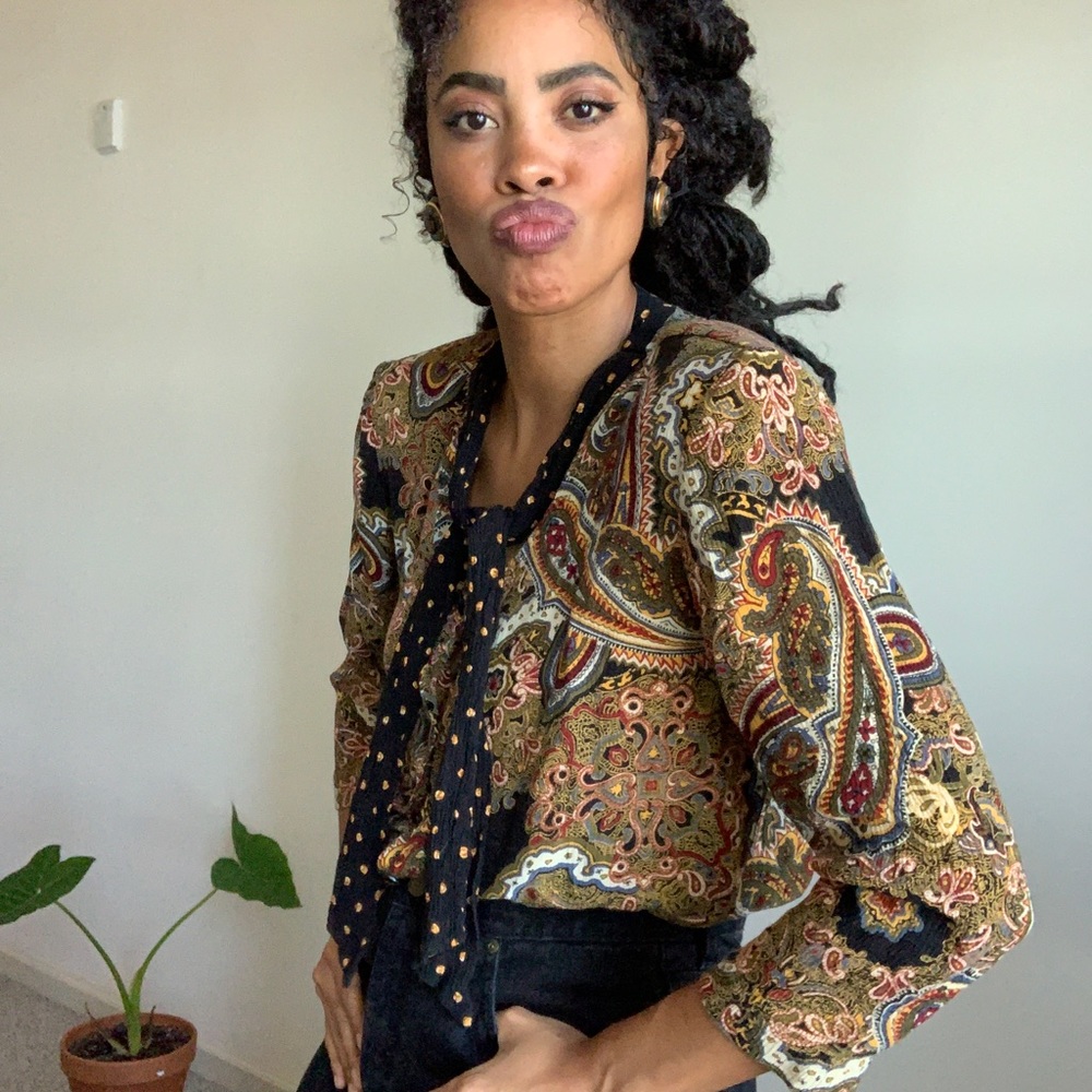 Vintage neck tie blouse - Picture 5 of 5